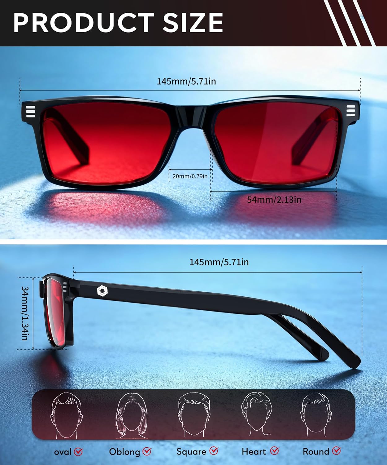 Blue Light Glasses Men Woman, Blue Light Blocking Glasses for Computer Gaming, Eye Strain Relief Eye Protection